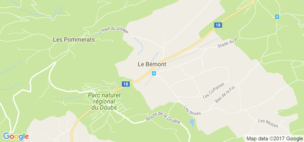 map de la ville de Le Bémont