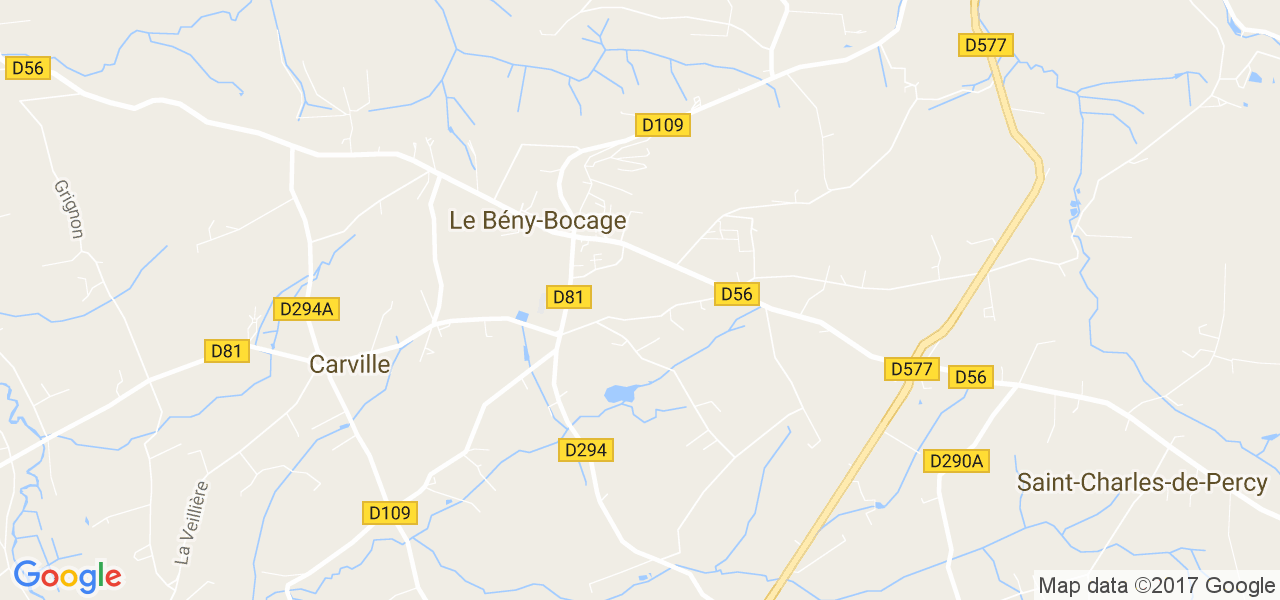 map de la ville de Le Bény-Bocage