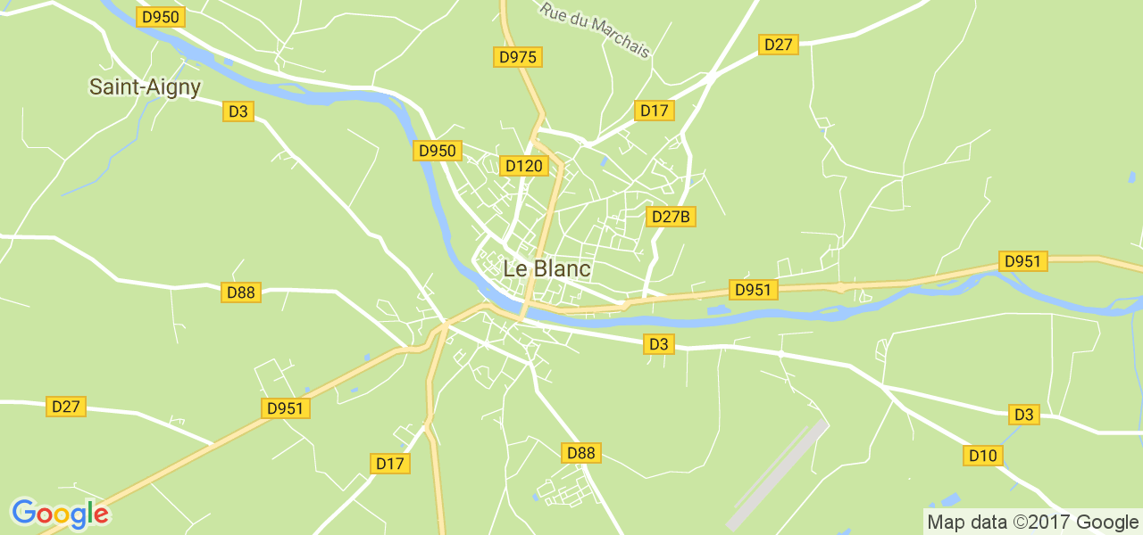 map de la ville de Le Blanc