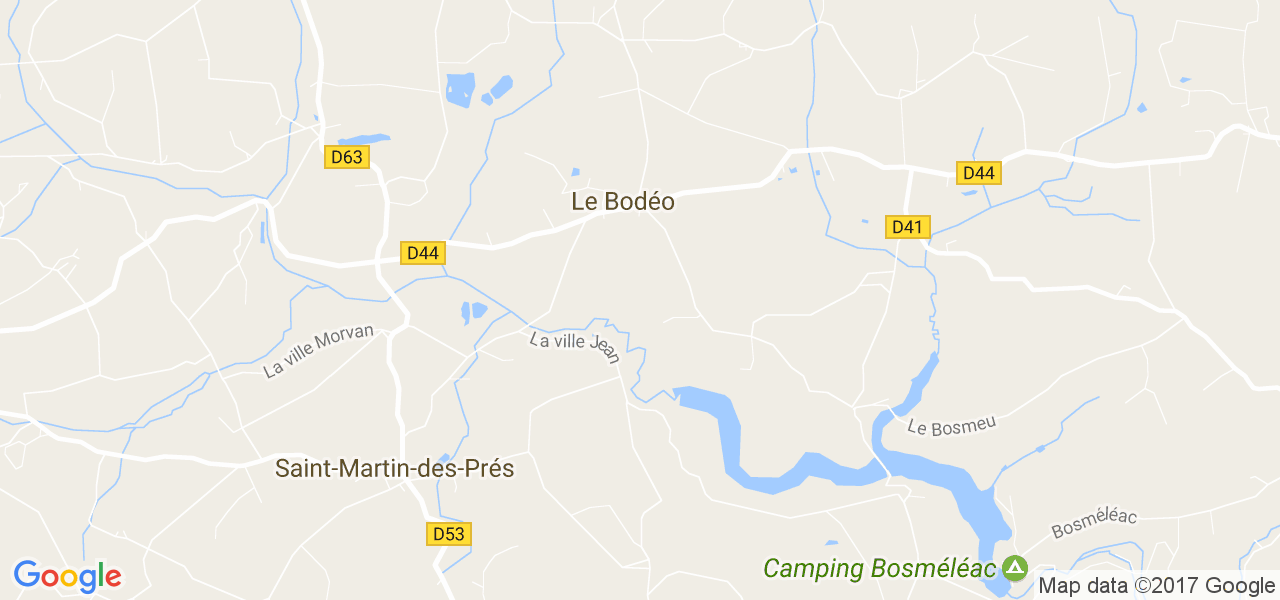 map de la ville de Le Bodéo