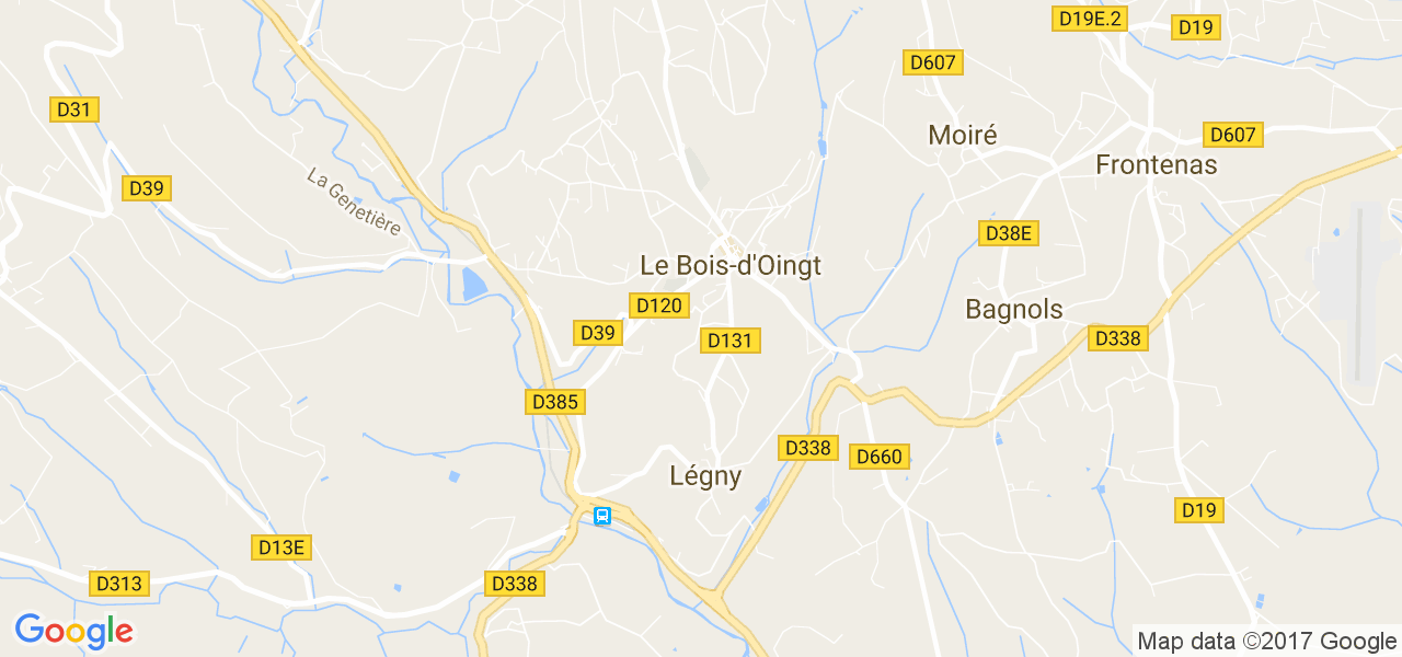 map de la ville de Le Bois-d'Oingt