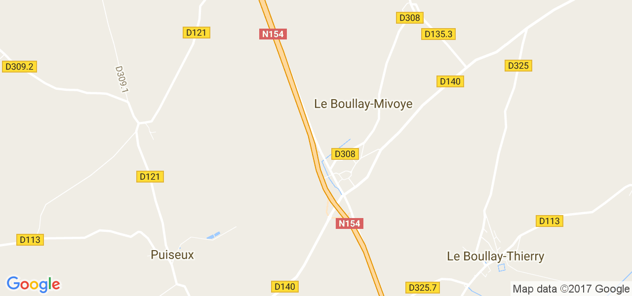 map de la ville de Le Boullay-Mivoye