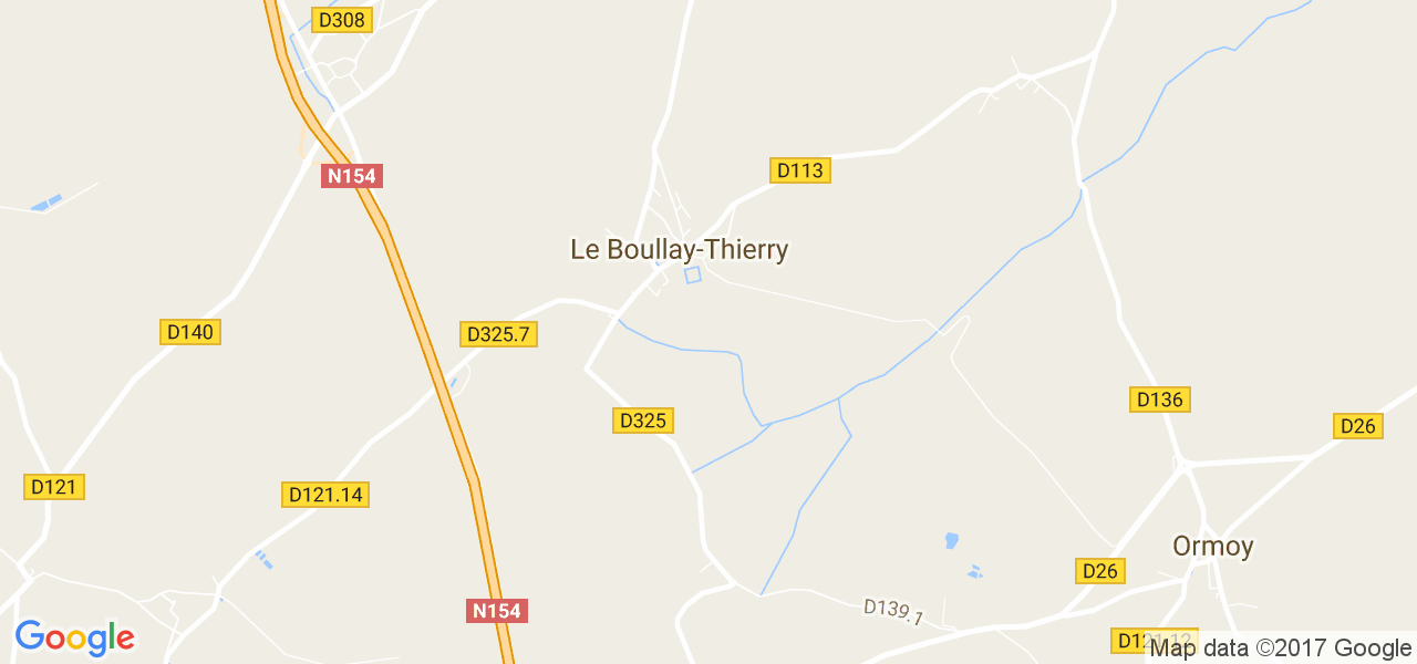 map de la ville de Le Boullay-Thierry