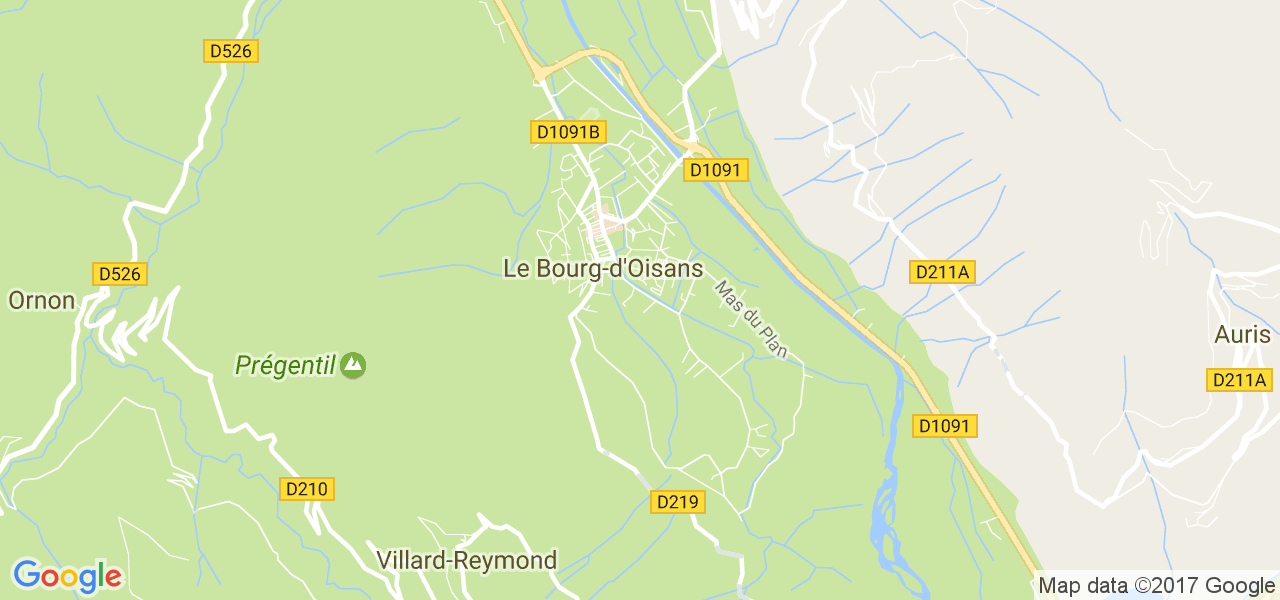 map de la ville de Le Bourg-d'Oisans