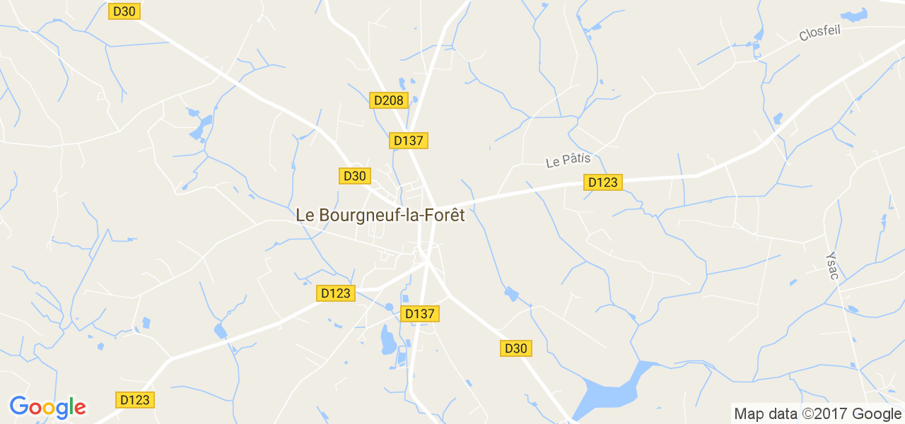 map de la ville de Le Bourgneuf-la-Forêt