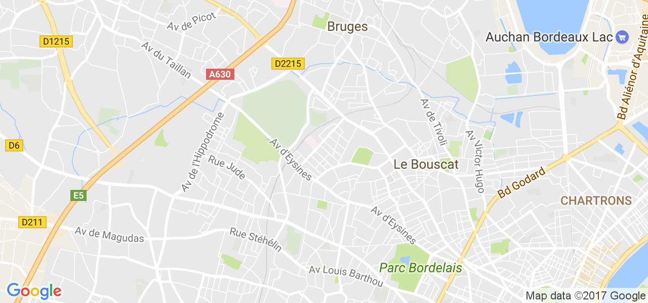 map de la ville de Le Bouscat