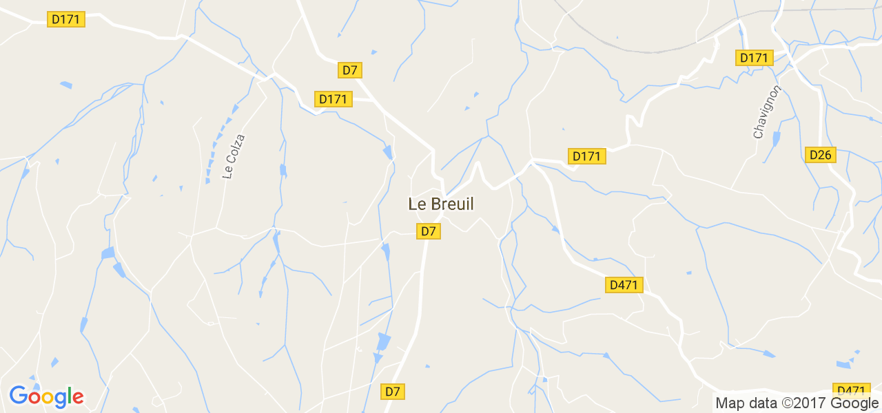 map de la ville de Le Breuil