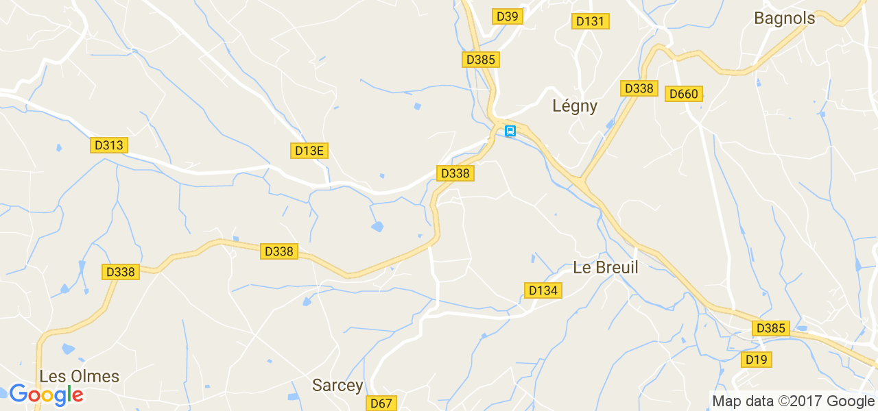 map de la ville de Le Breuil