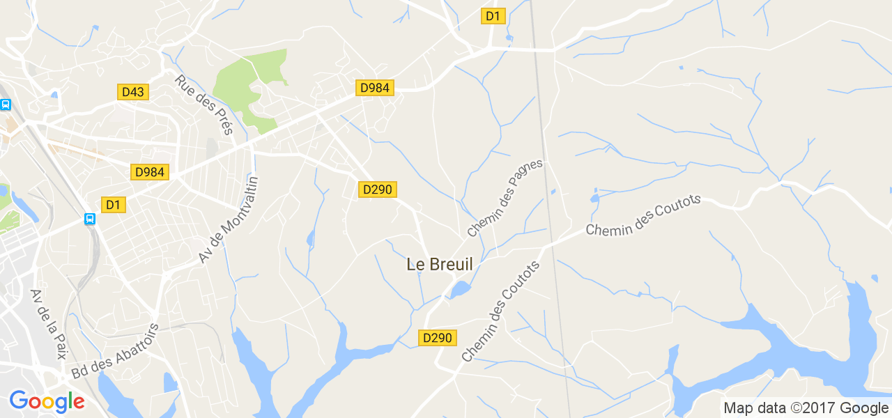 map de la ville de Le Breuil