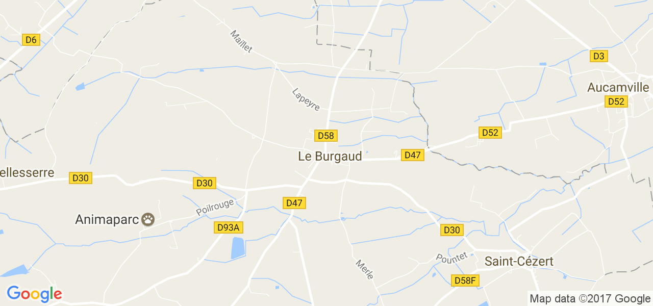 map de la ville de Le Burgaud