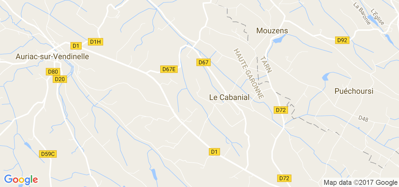 map de la ville de Le Cabanial