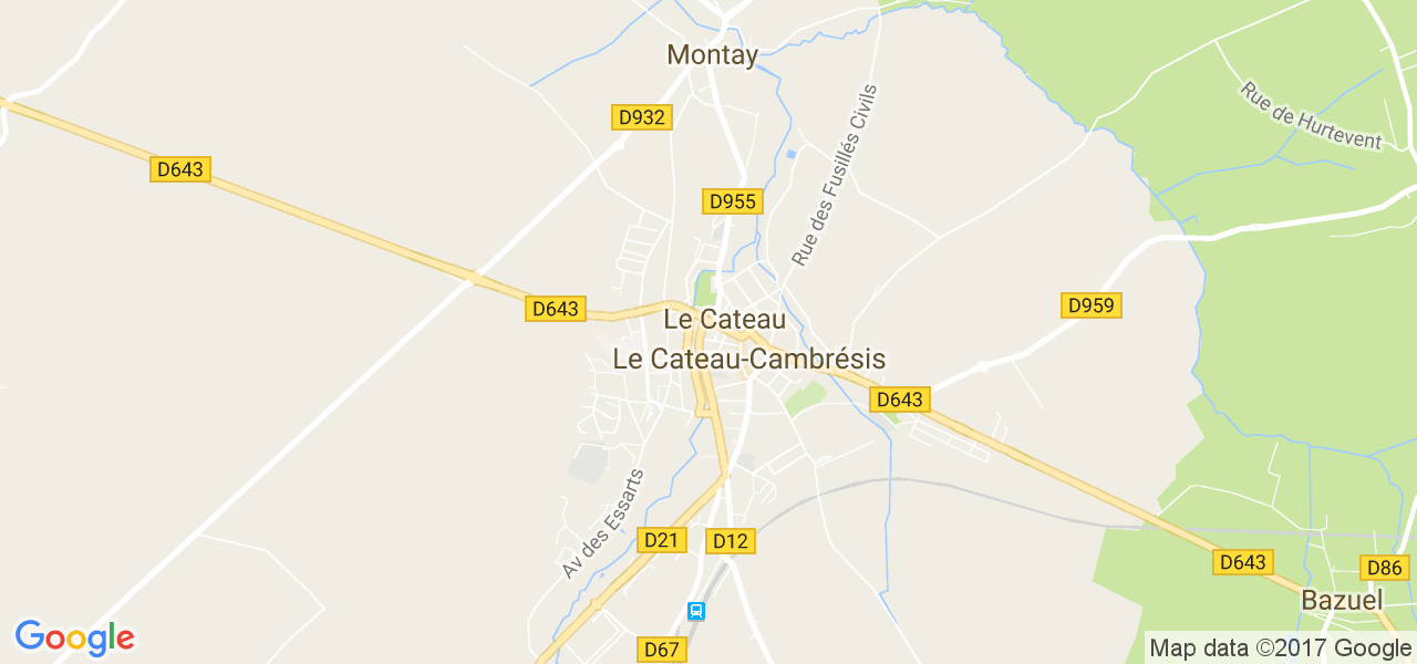 map de la ville de Le Cateau-Cambrésis