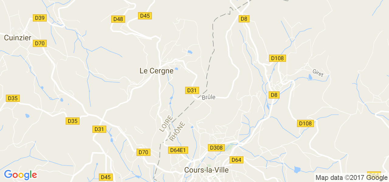 map de la ville de Le Cergne