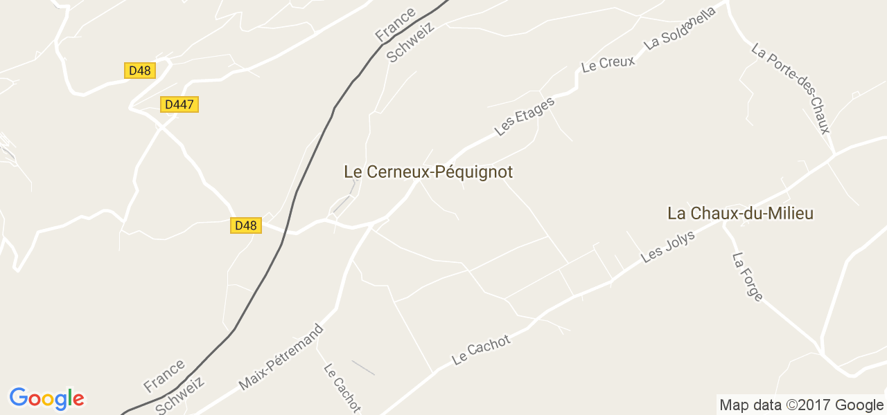 map de la ville de Le Cerneux-Péquignot