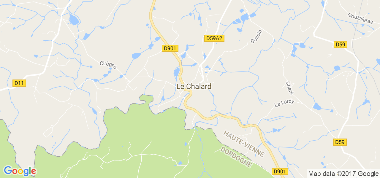 map de la ville de Le Chalard