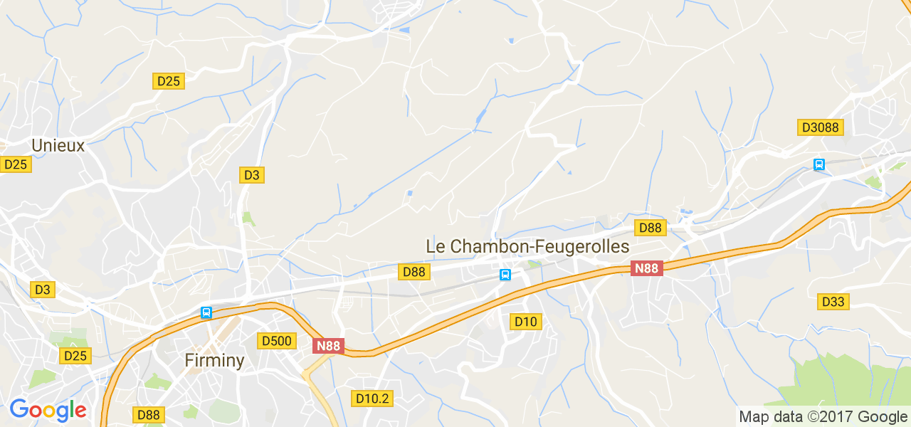 map de la ville de Le Chambon-Feugerolles