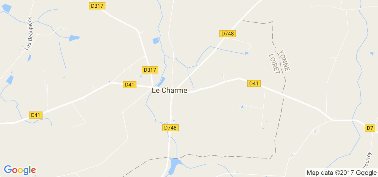 map de la ville de Le Charme