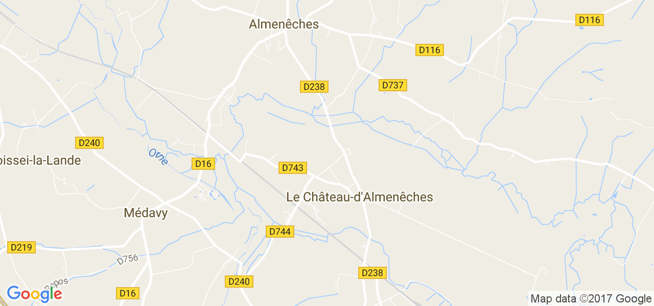 map de la ville de Le Château-d'Almenêches