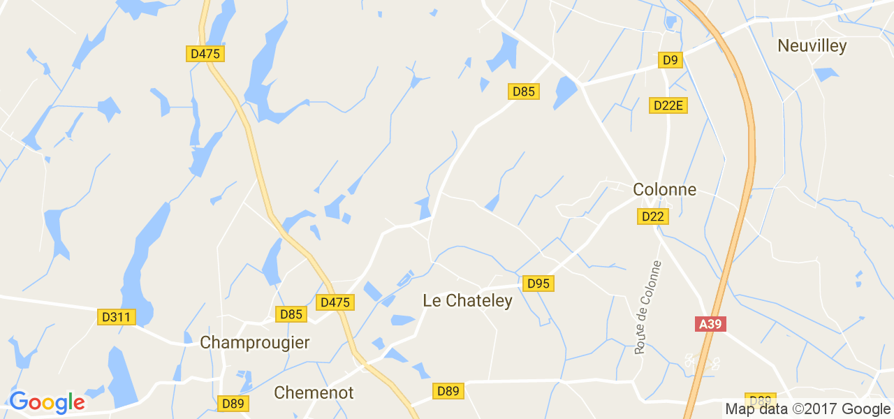 map de la ville de Le Chateley