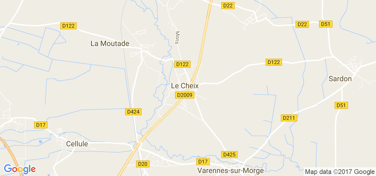 map de la ville de Le Cheix