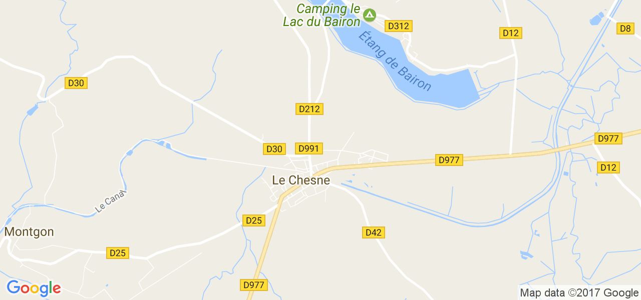 map de la ville de Le Chesne