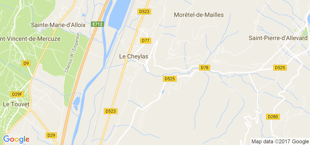 map de la ville de Le Cheylas