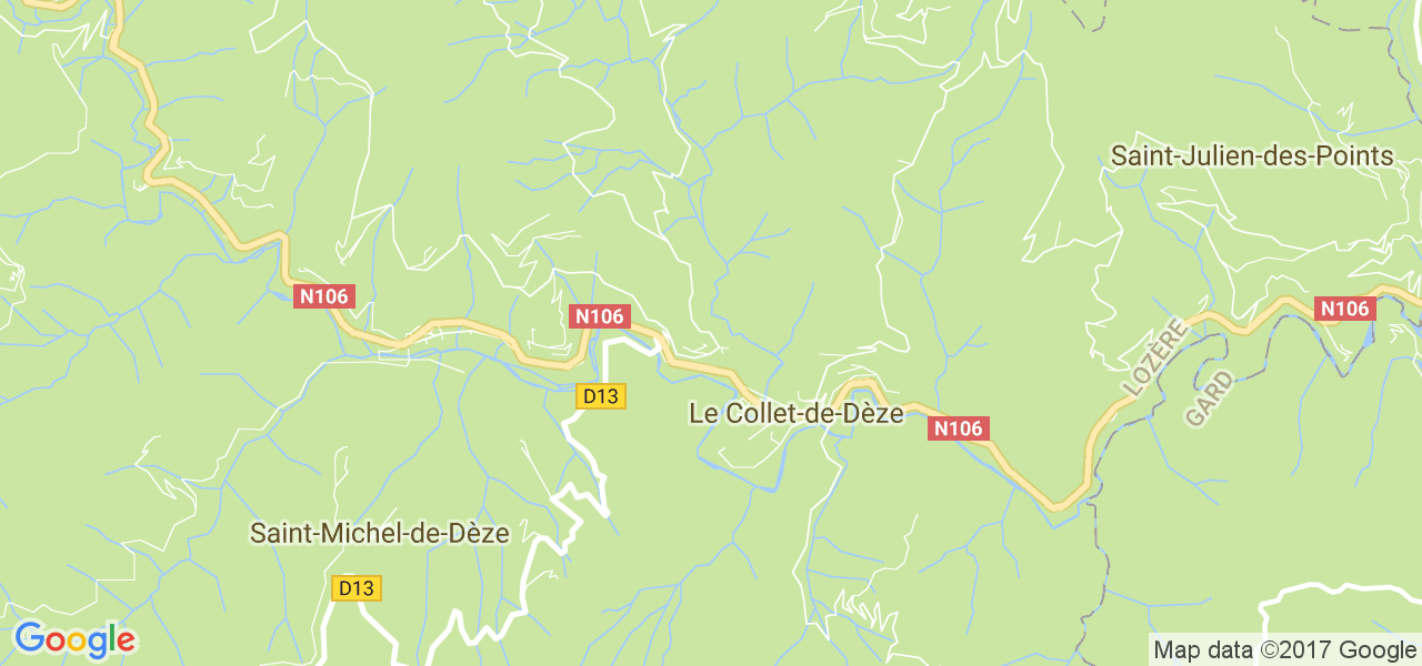 map de la ville de Le Collet-de-Dèze