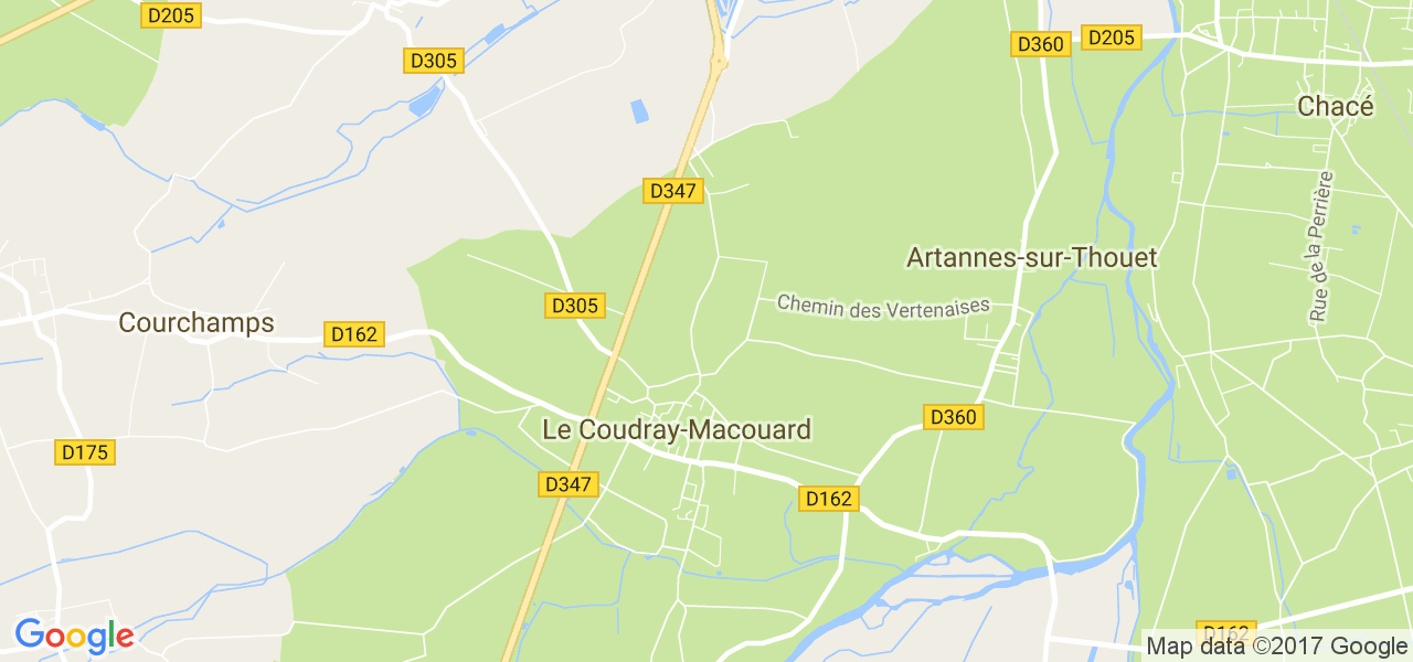 map de la ville de Le Coudray-Macouard