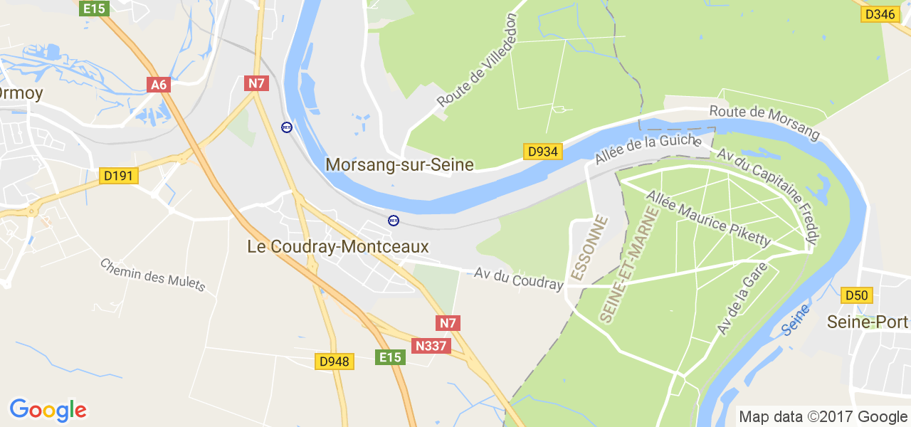 map de la ville de Le Coudray-Montceaux