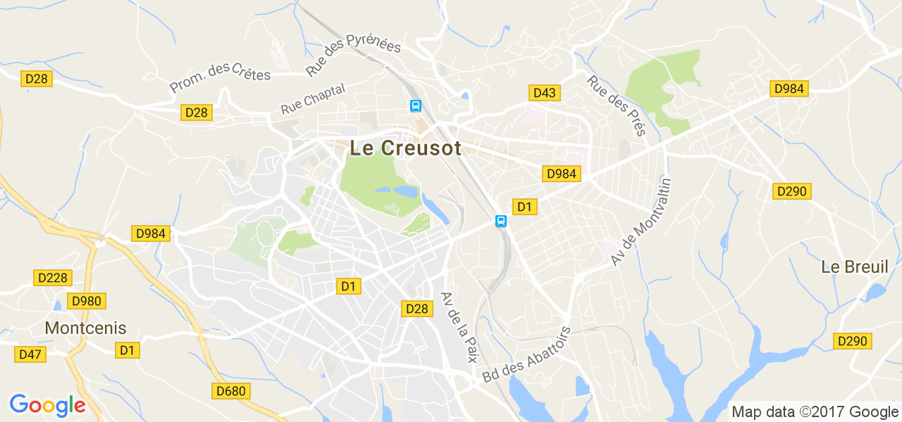 map de la ville de Le Creusot