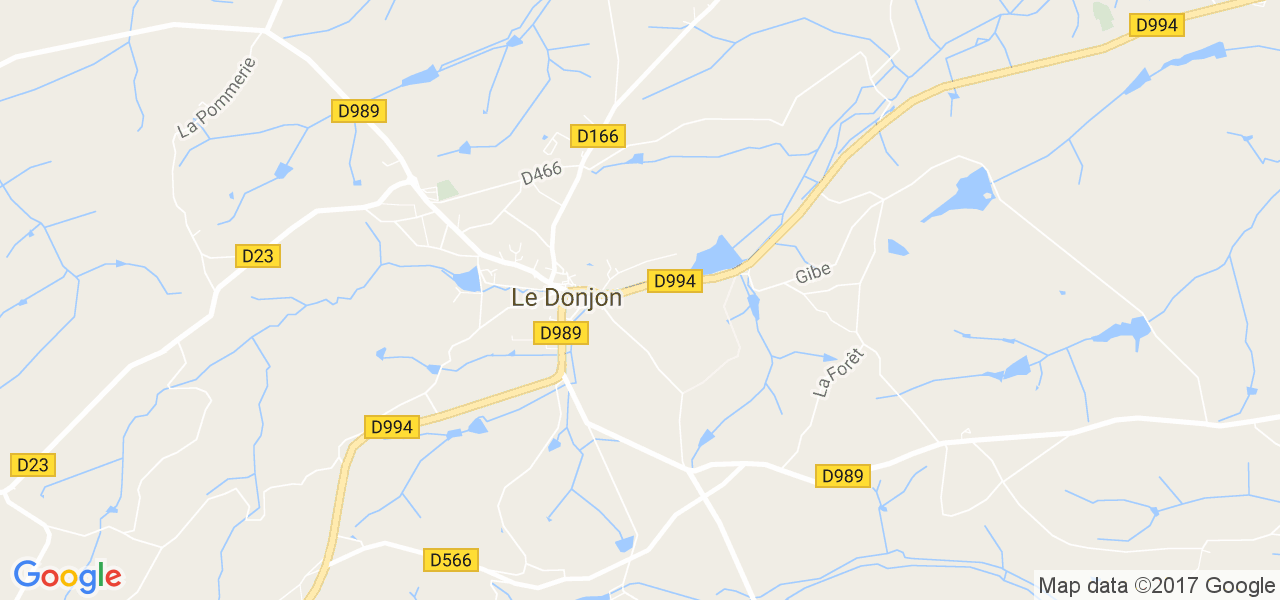 map de la ville de Le Donjon