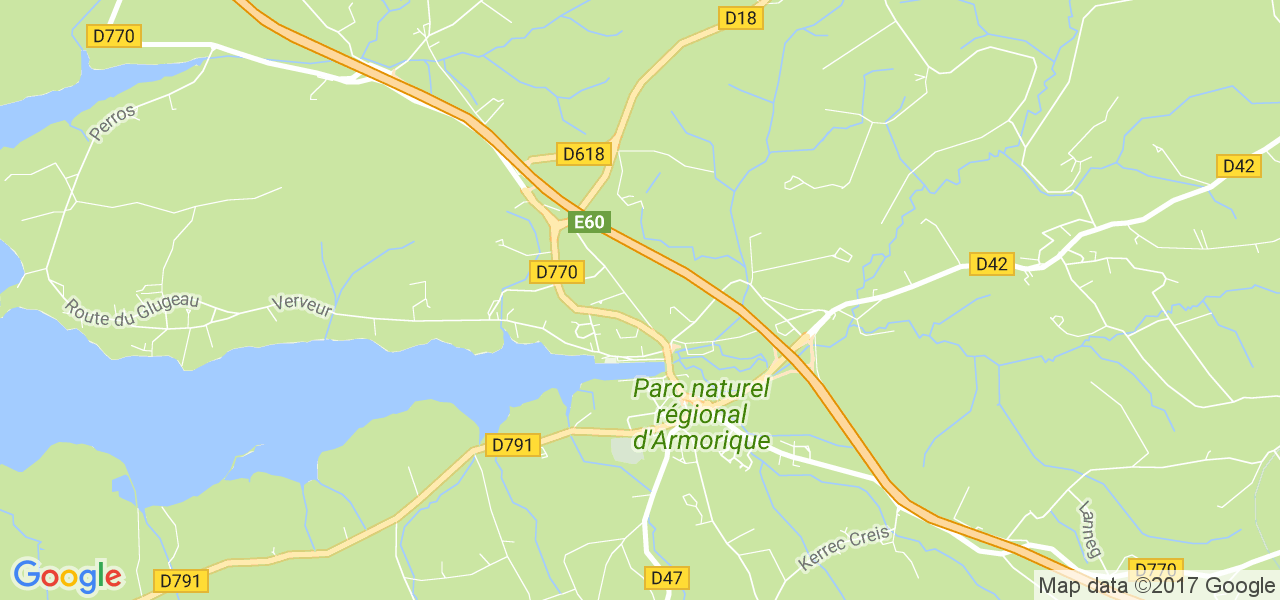 map de la ville de Le Faou