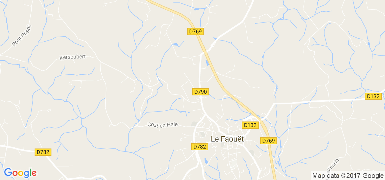 map de la ville de Le Faouët