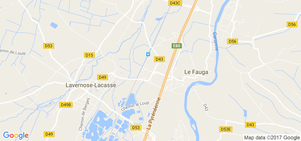 map de la ville de Le Fauga