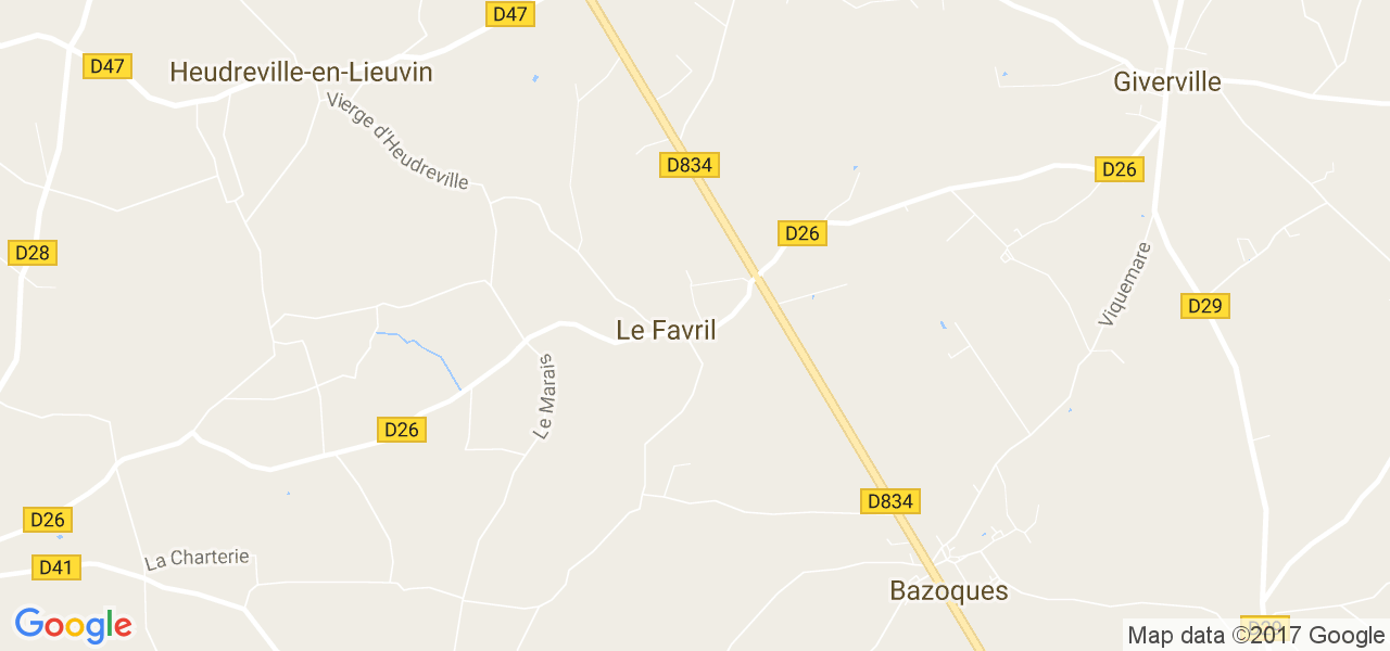 map de la ville de Le Favril