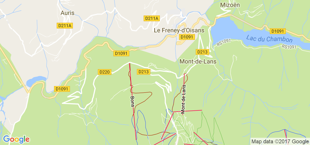 map de la ville de Le Freney-d'Oisans