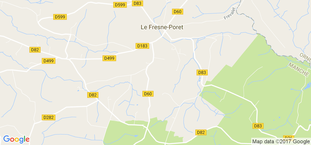 map de la ville de Le Fresne-Poret