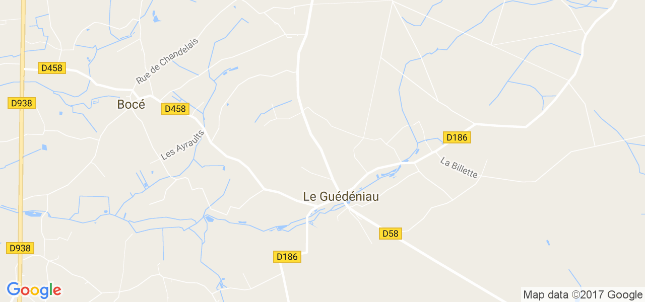 map de la ville de Le Guédeniau