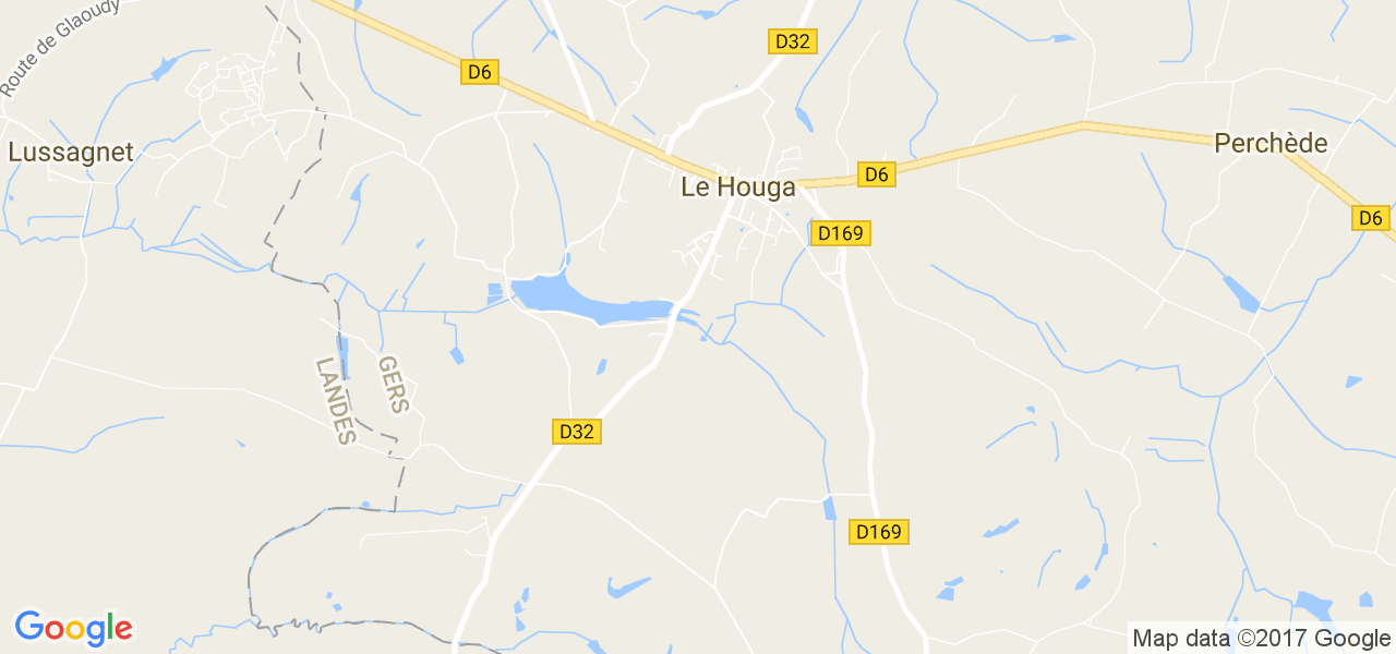 map de la ville de Le Houga