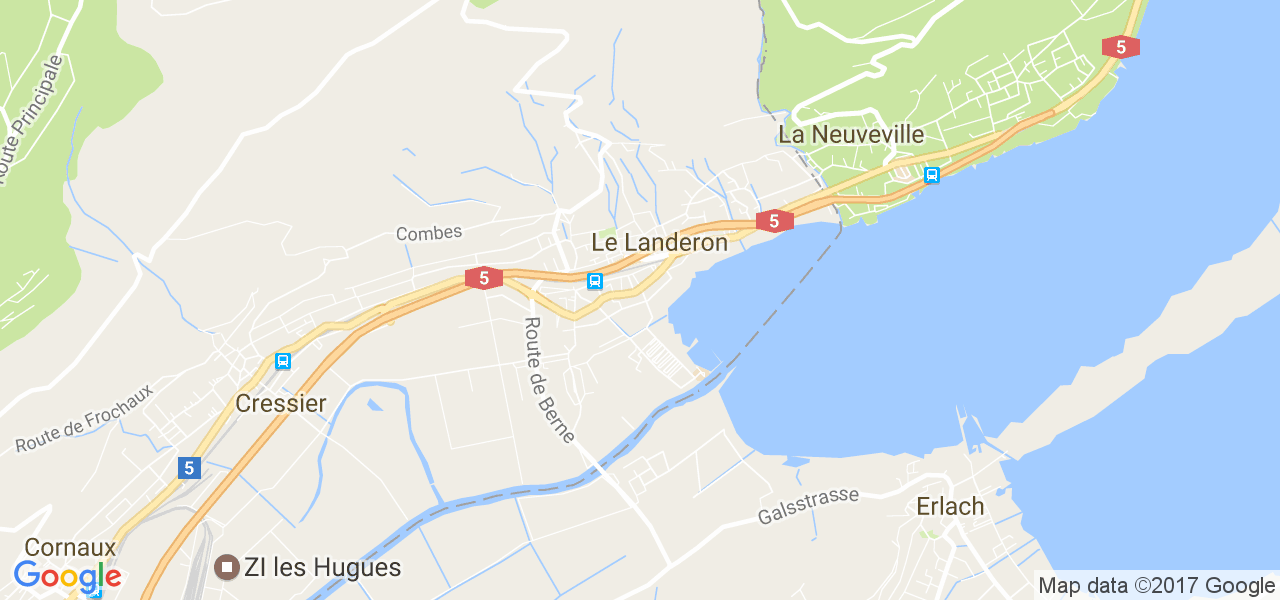 map de la ville de Le Landeron