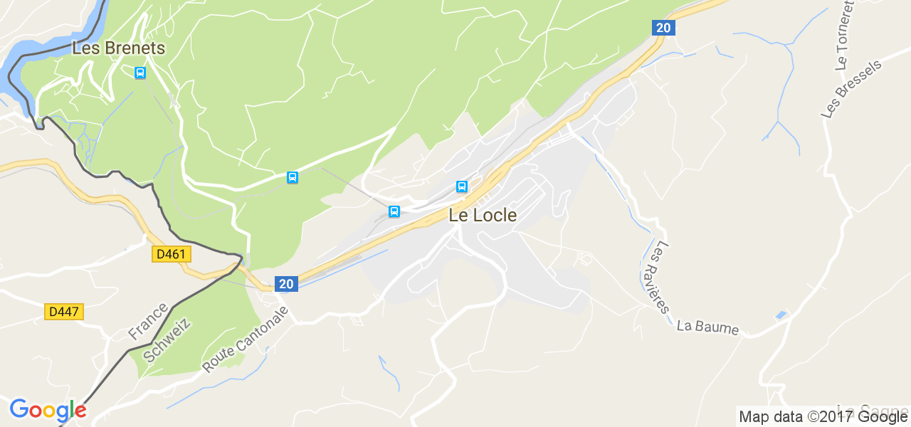 map de la ville de Le Locle