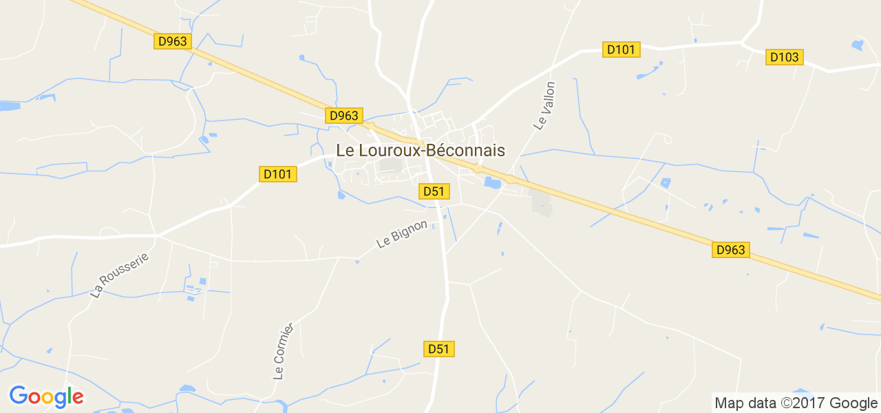 map de la ville de Le Louroux-Béconnais