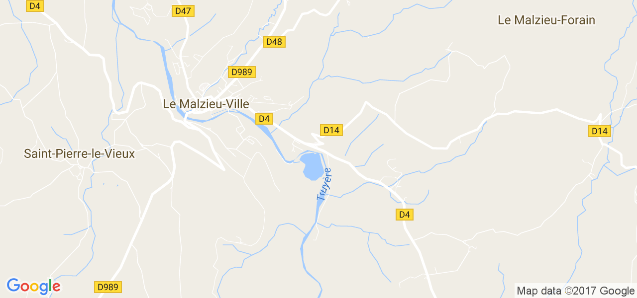 map de la ville de Le Malzieu-Ville