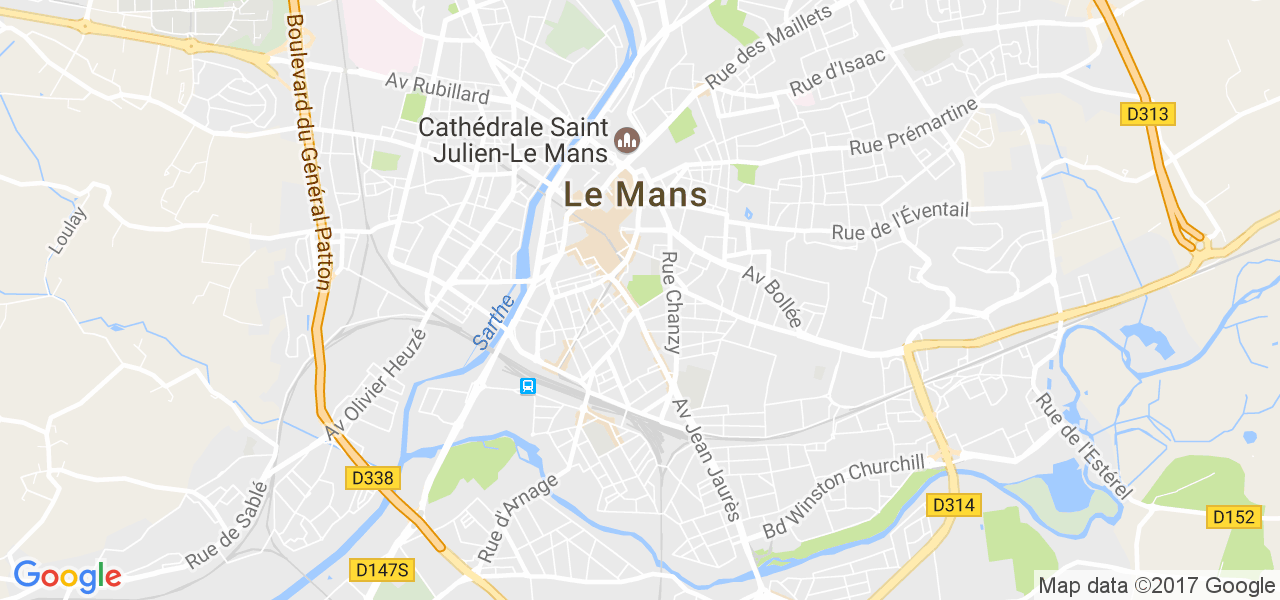 map de la ville de Le Mans