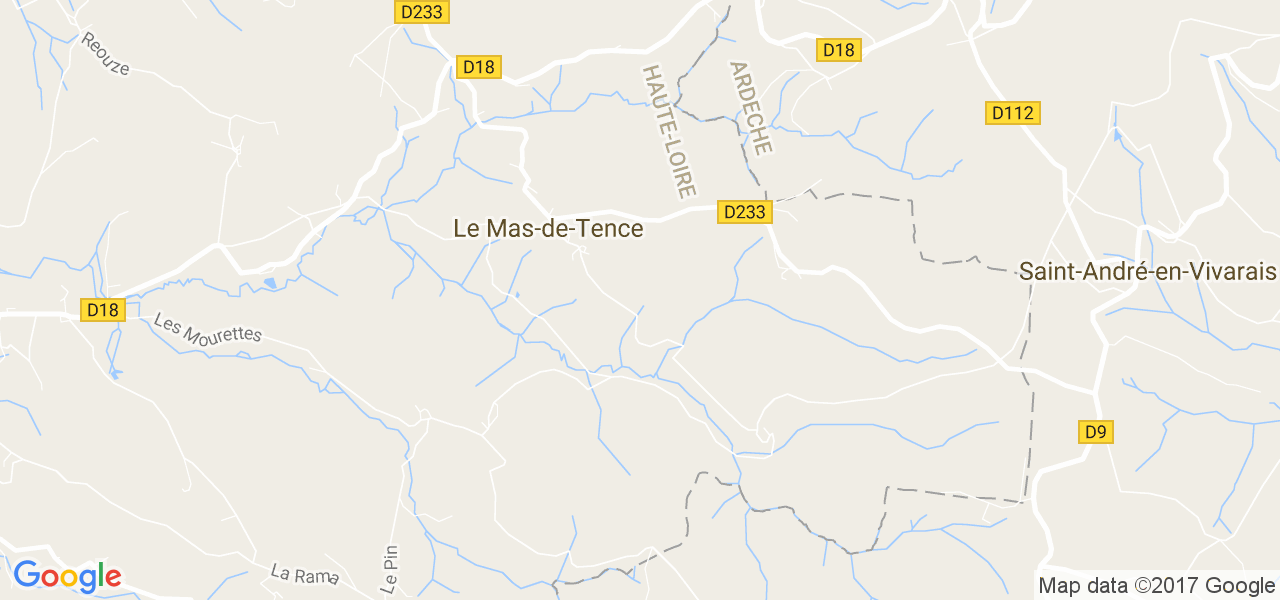 map de la ville de Le Mas-de-Tence