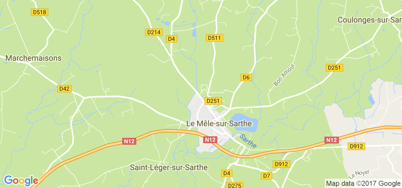 map de la ville de Le Mêle-sur-Sarthe