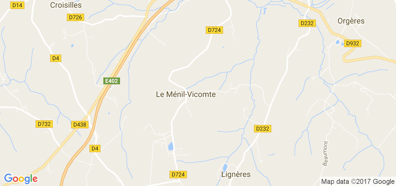 map de la ville de Le Ménil-Vicomte