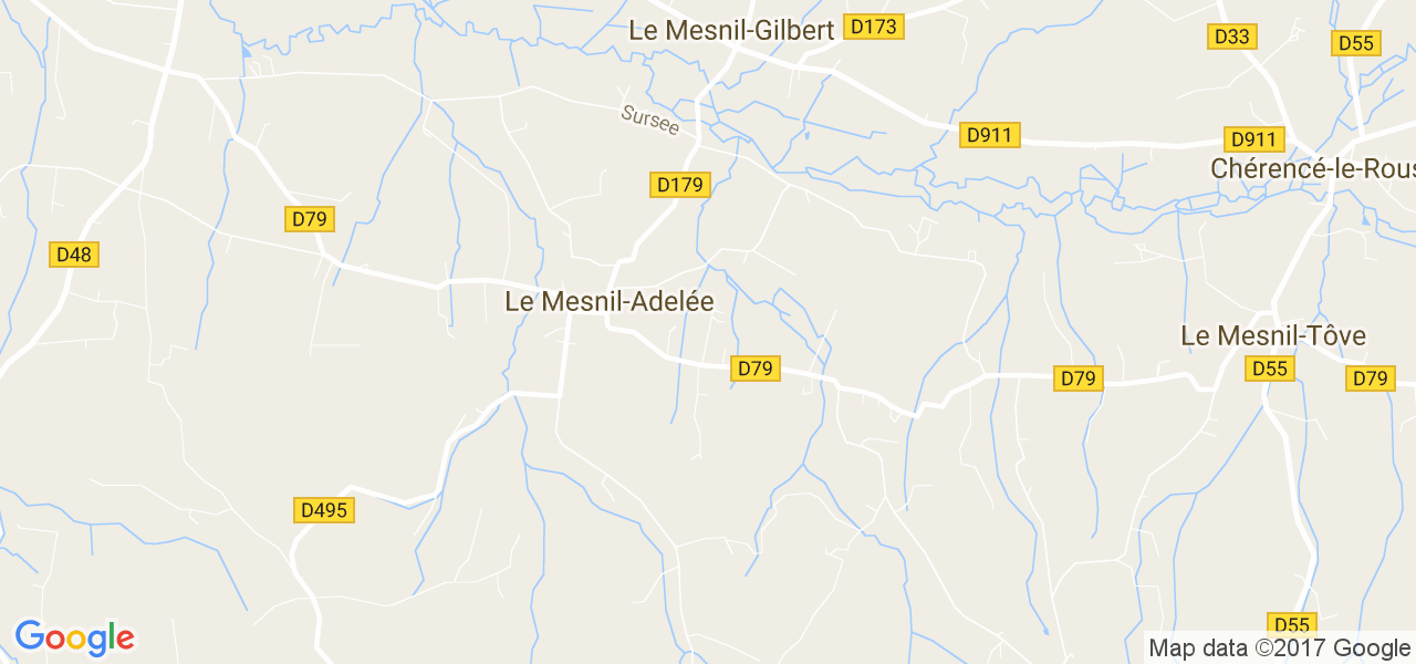 map de la ville de Le Mesnil-Adelée