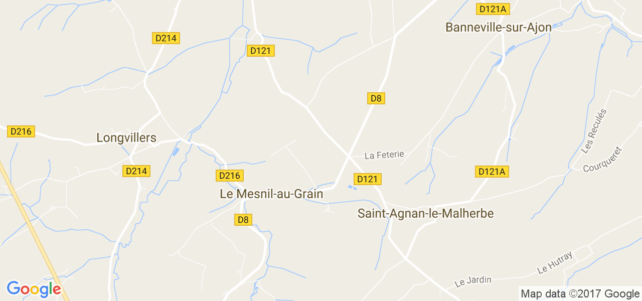 map de la ville de Le Mesnil-au-Grain