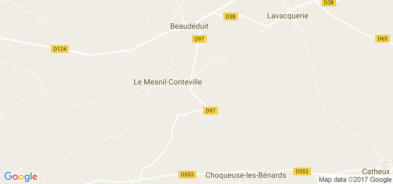 map de la ville de Le Mesnil-Conteville